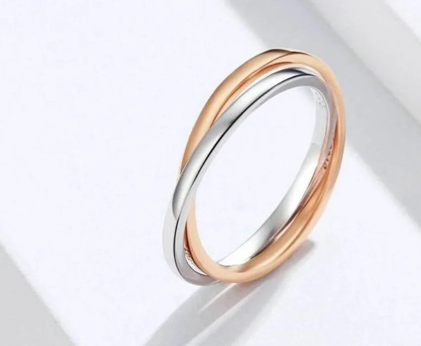 Silver Rose Gold Promise Ring - Love Forever