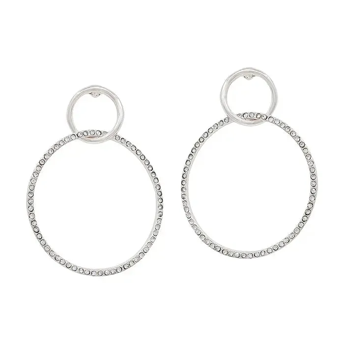Silver Stud Hoop Earrings
