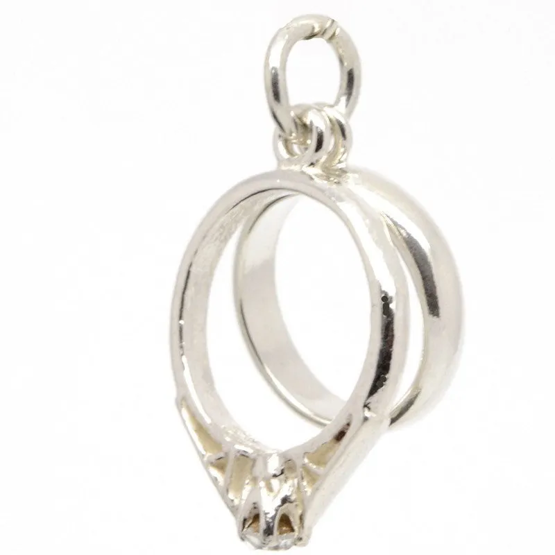 Silver Wedding Rings Charm