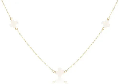 Simplicity Chain Choker Off White Signature Cross