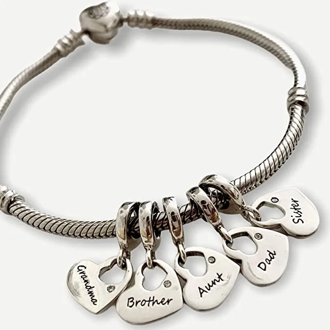 Sister Heart Dangle Pendant Charm