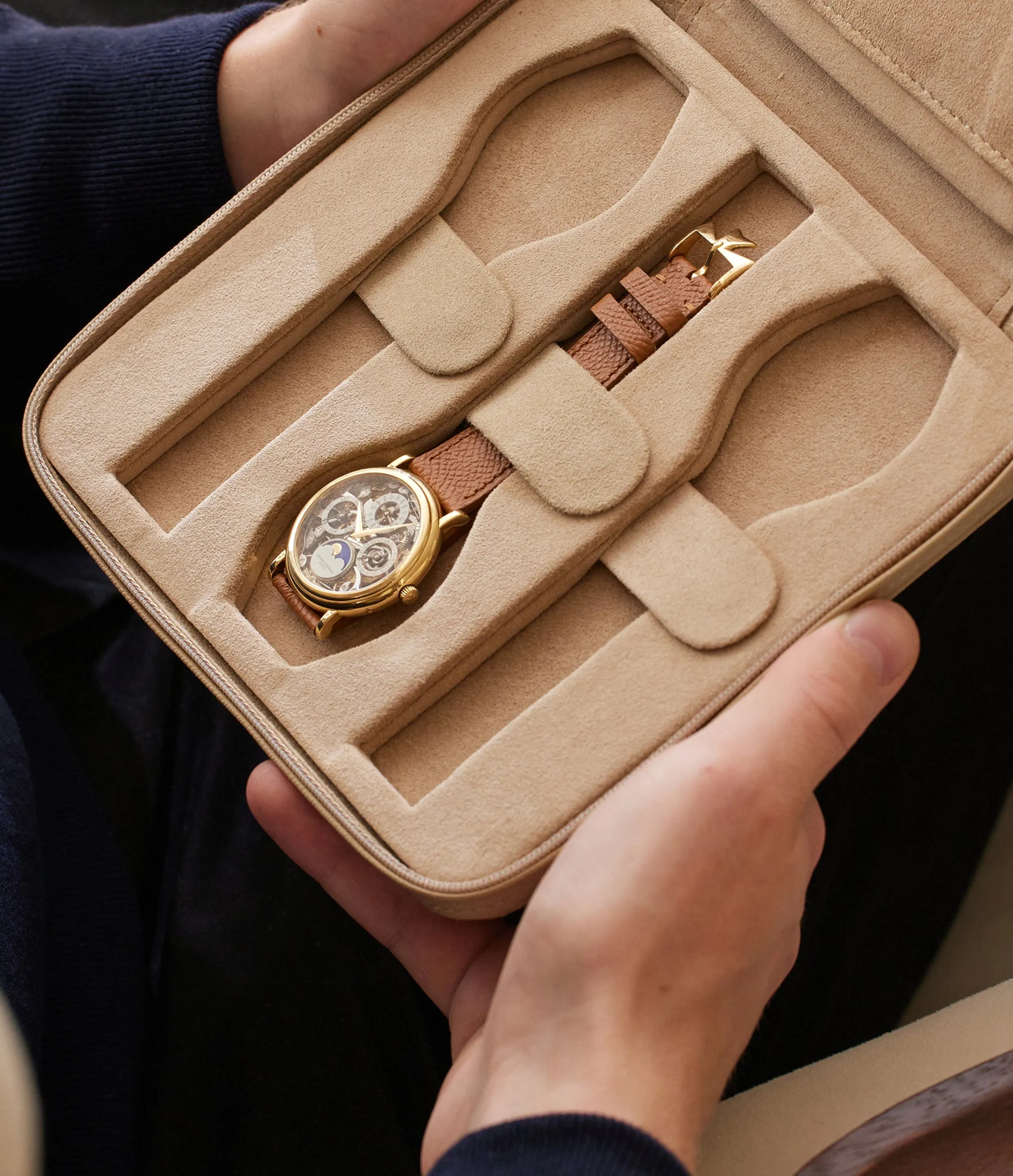 six-watch folio, saffiano