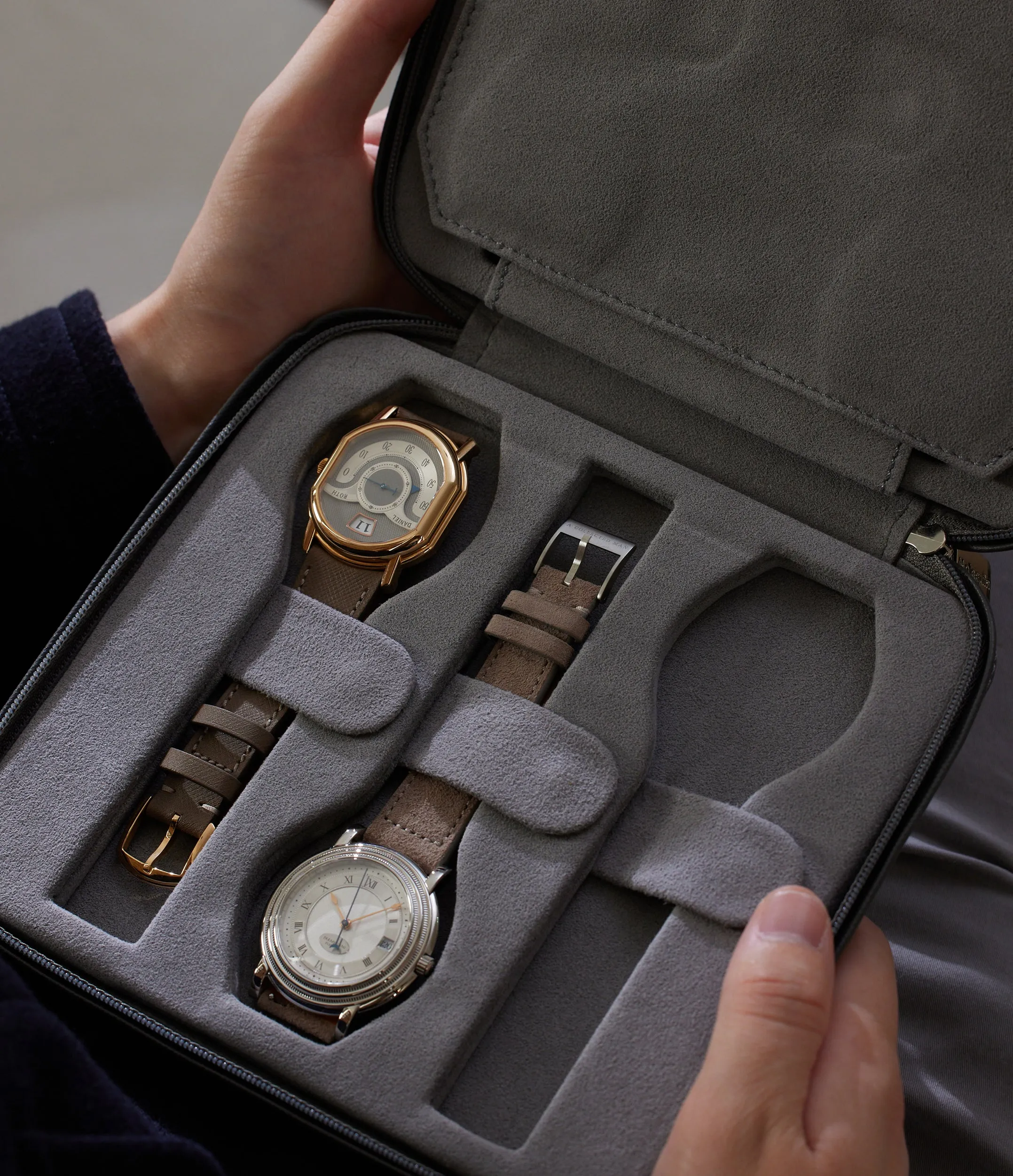 six-watch folio, saffiano