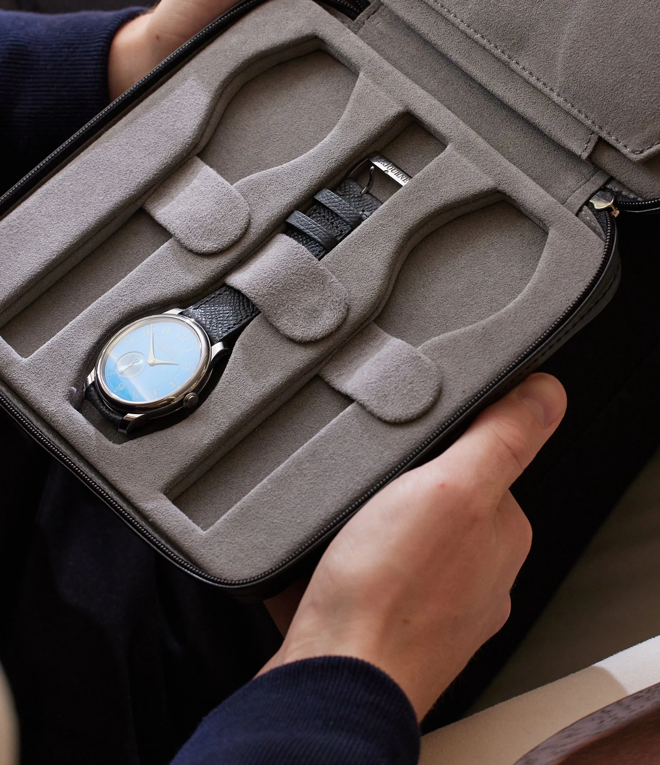 six-watch folio, saffiano