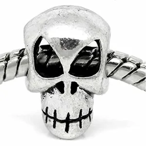 Skull Charm European Bead Compatible for Most European Snake Chain Bracelet