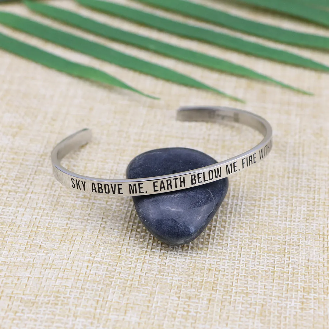 Sky Above Me Earth Below Me Fire Within Me Mantra Bracelet Inspirational Jewelry