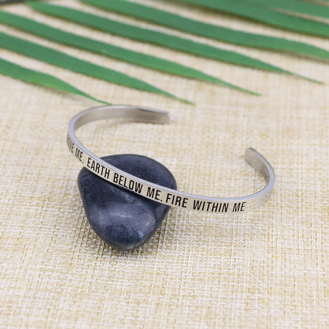 Sky Above Me Earth Below Me Fire Within Me Mantra Bracelet Inspirational Jewelry