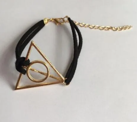 sl 092 1 piece 2017 fashion retro Gothic life leather bracelet anchor rope black chain geometric triangle charm tree cross jewel