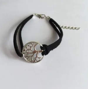 sl 092 1 piece 2017 fashion retro Gothic life leather bracelet anchor rope black chain geometric triangle charm tree cross jewel