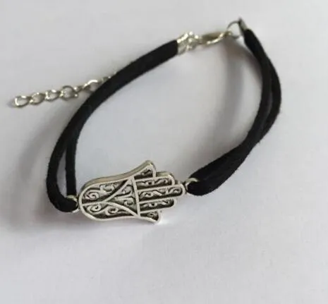 sl 092 1 piece 2017 fashion retro Gothic life leather bracelet anchor rope black chain geometric triangle charm tree cross jewel