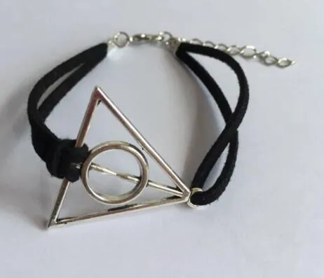 sl 092 1 piece 2017 fashion retro Gothic life leather bracelet anchor rope black chain geometric triangle charm tree cross jewel