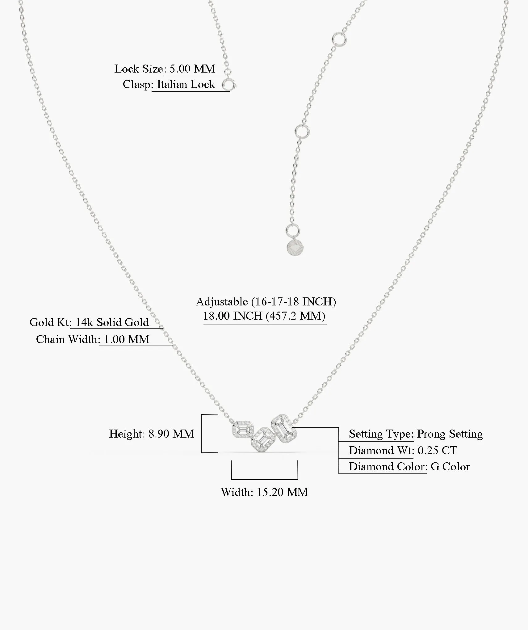 Sleek Diamond Sophistication Necklace