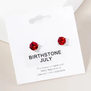 Small Red Stud Earrings | July Birthstone Earrings | Little Girl Earrings | 615892