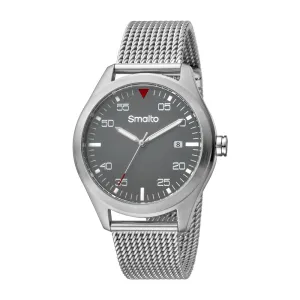 Smalto Men's Stainless Steel Watch With Mesh Metal Bracelet & Gray Dial