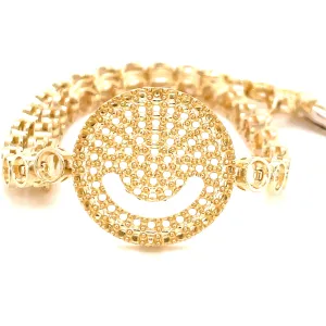 Smile Charm w/ 3mm Bezel Tennis Bracelet