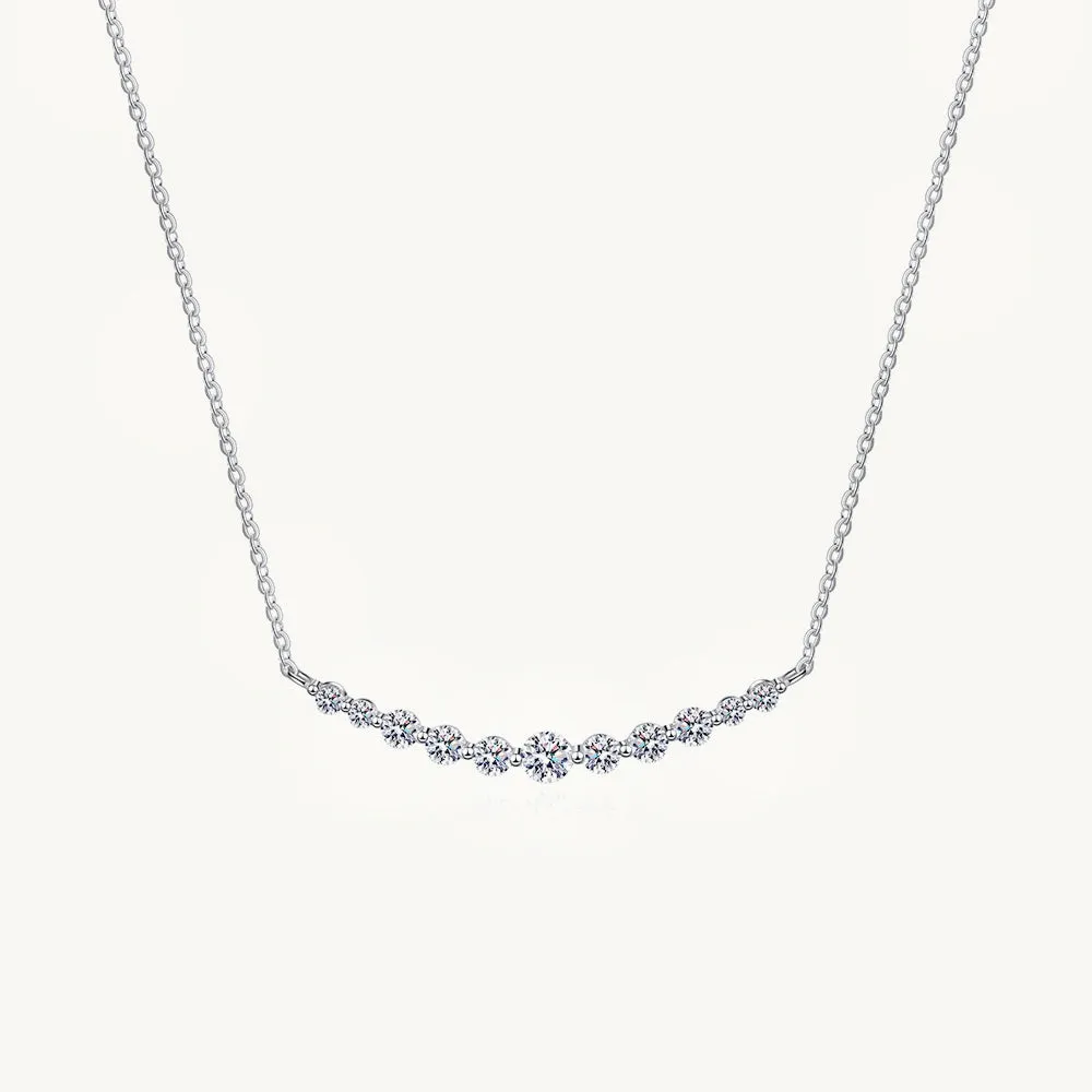 Smile Curved Bar Moissanite Necklace 1.0 Carat