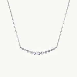 Smile Curved Bar Moissanite Necklace 1.0 Carat