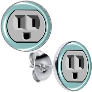 Smiling Plug Outlet Stud Earrings