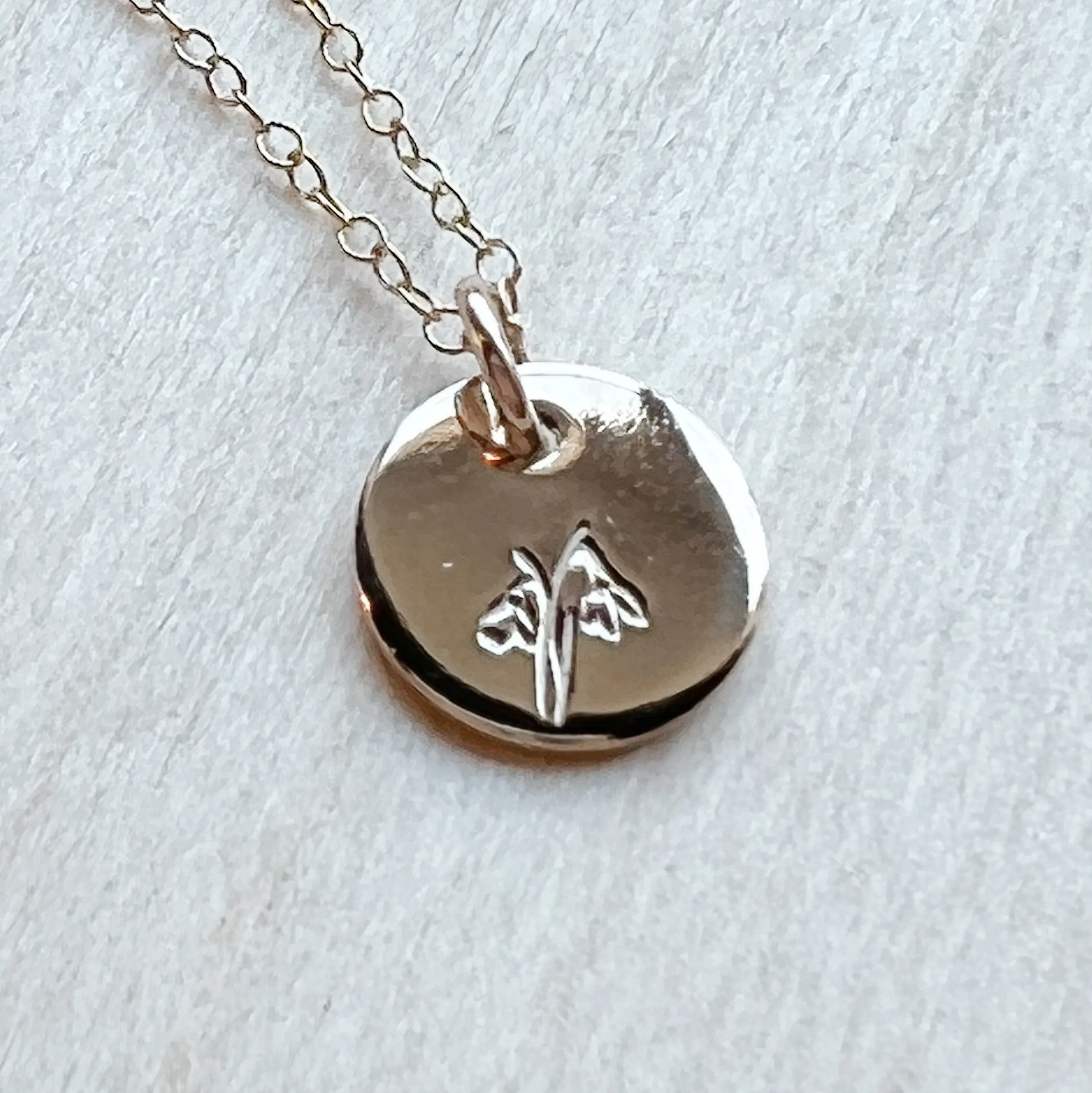 Snowdrop | January Birth Month Flower Necklace