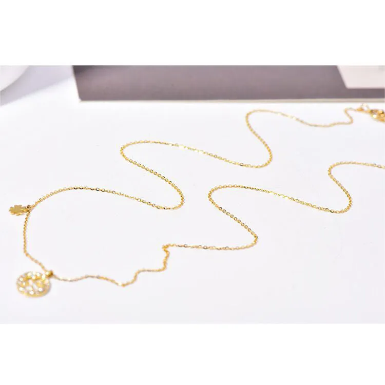 Solid 14K Gold Lucky Clover Necklace
