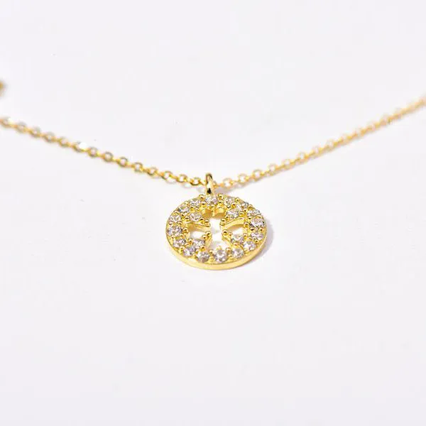 Solid 14K Gold Lucky Clover Necklace