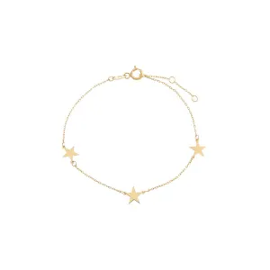 Solid Multi Star Bracelet 14K