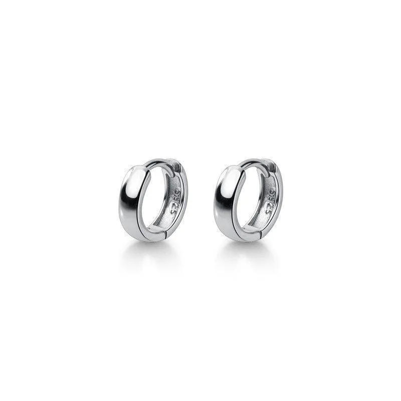 Solid Silver Small Huggie Earrings-SH005