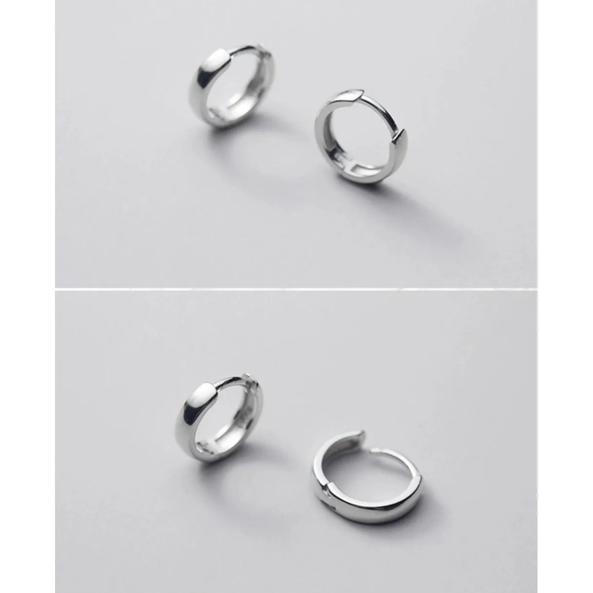 Solid Silver Small Huggie Earrings-SH005