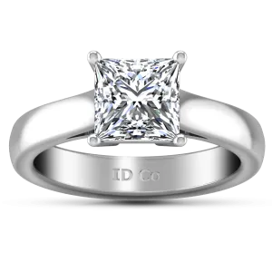 Solitaire Princess Cut Diamond Engagement Ring Angie 14K White Gold