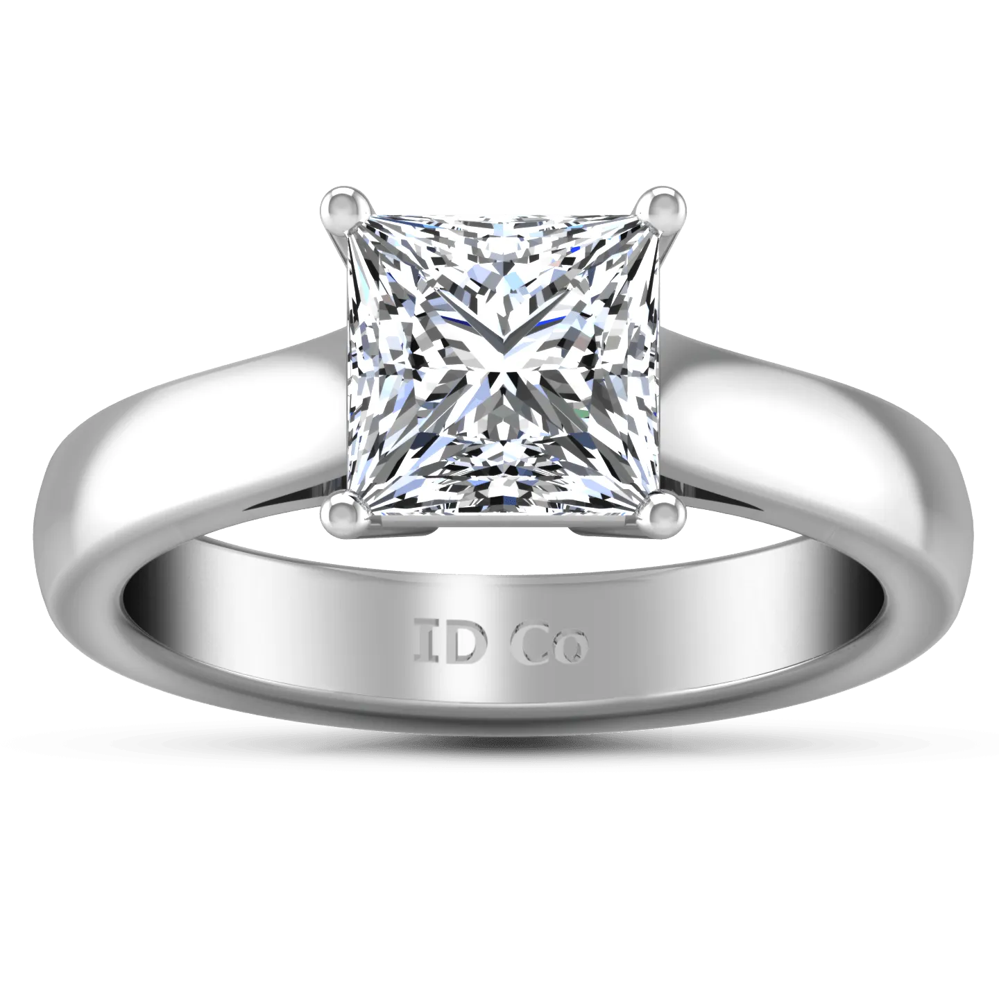 Solitaire Princess Cut Diamond Engagement Ring Angie 14K White Gold