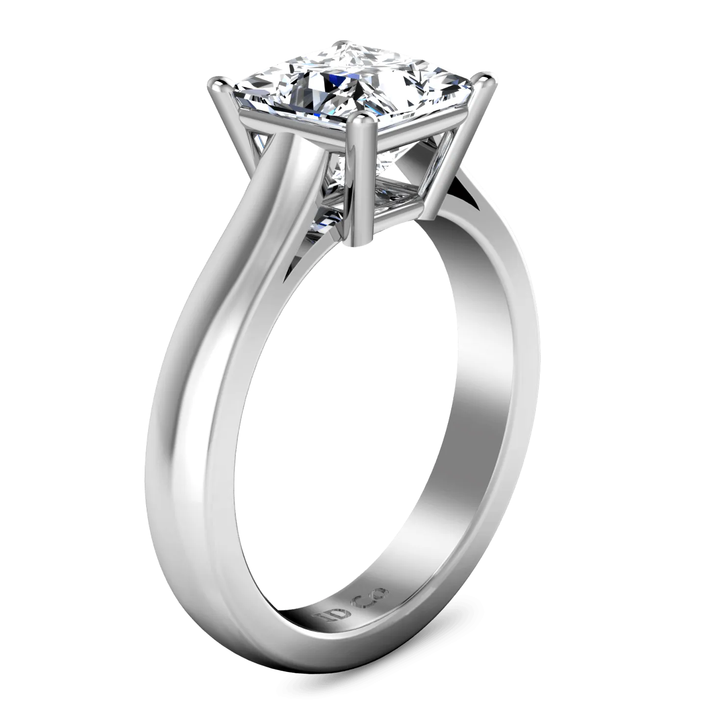 Solitaire Princess Cut Diamond Engagement Ring Angie 14K White Gold