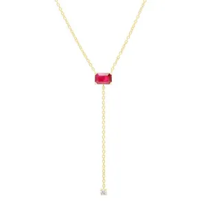 Solitaire Ruby Lariat Neckalce