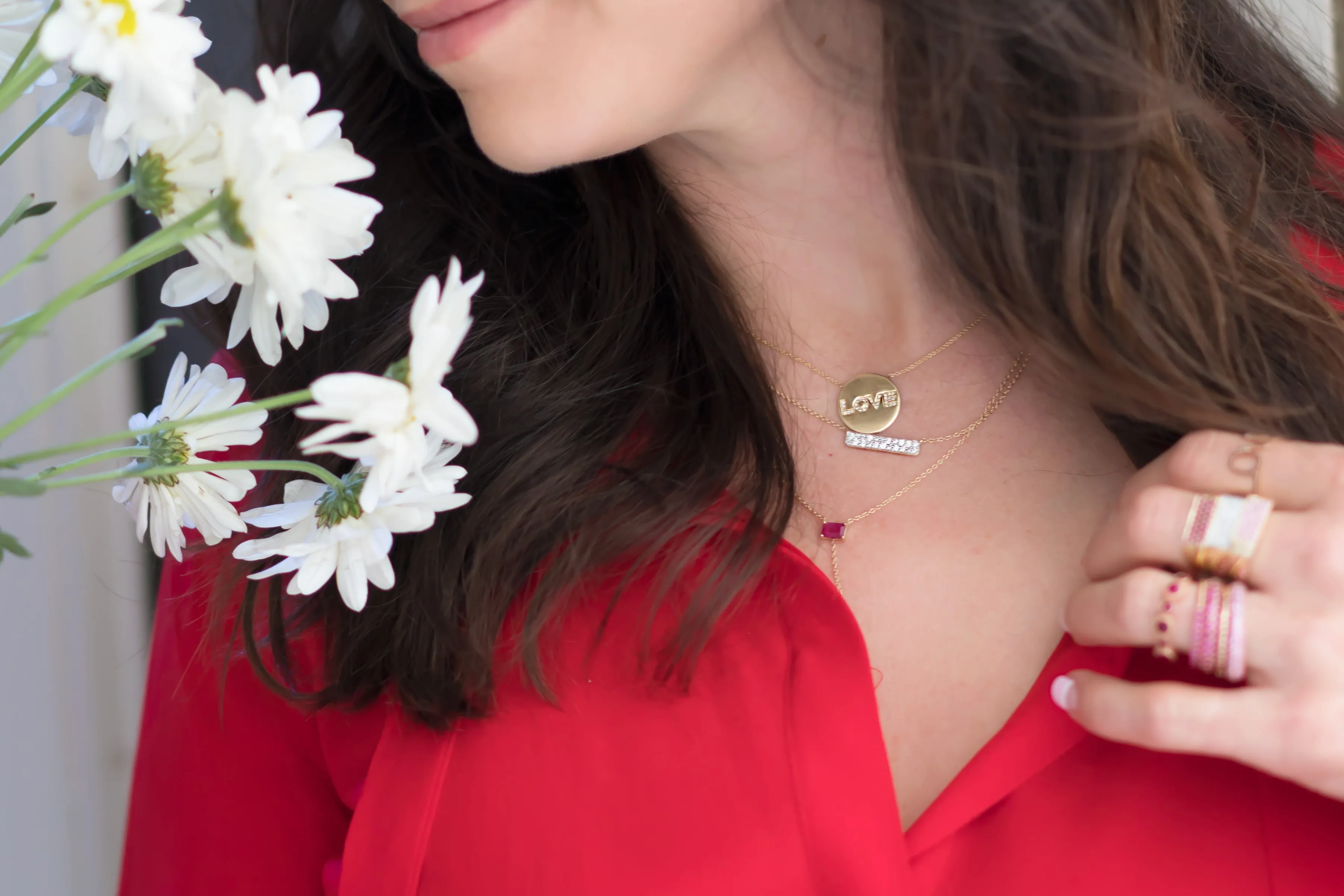 Solitaire Ruby Lariat Neckalce