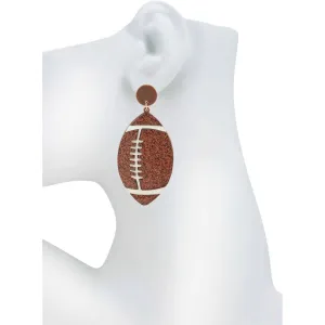 Sparkle Football Dangle Stud Earrings