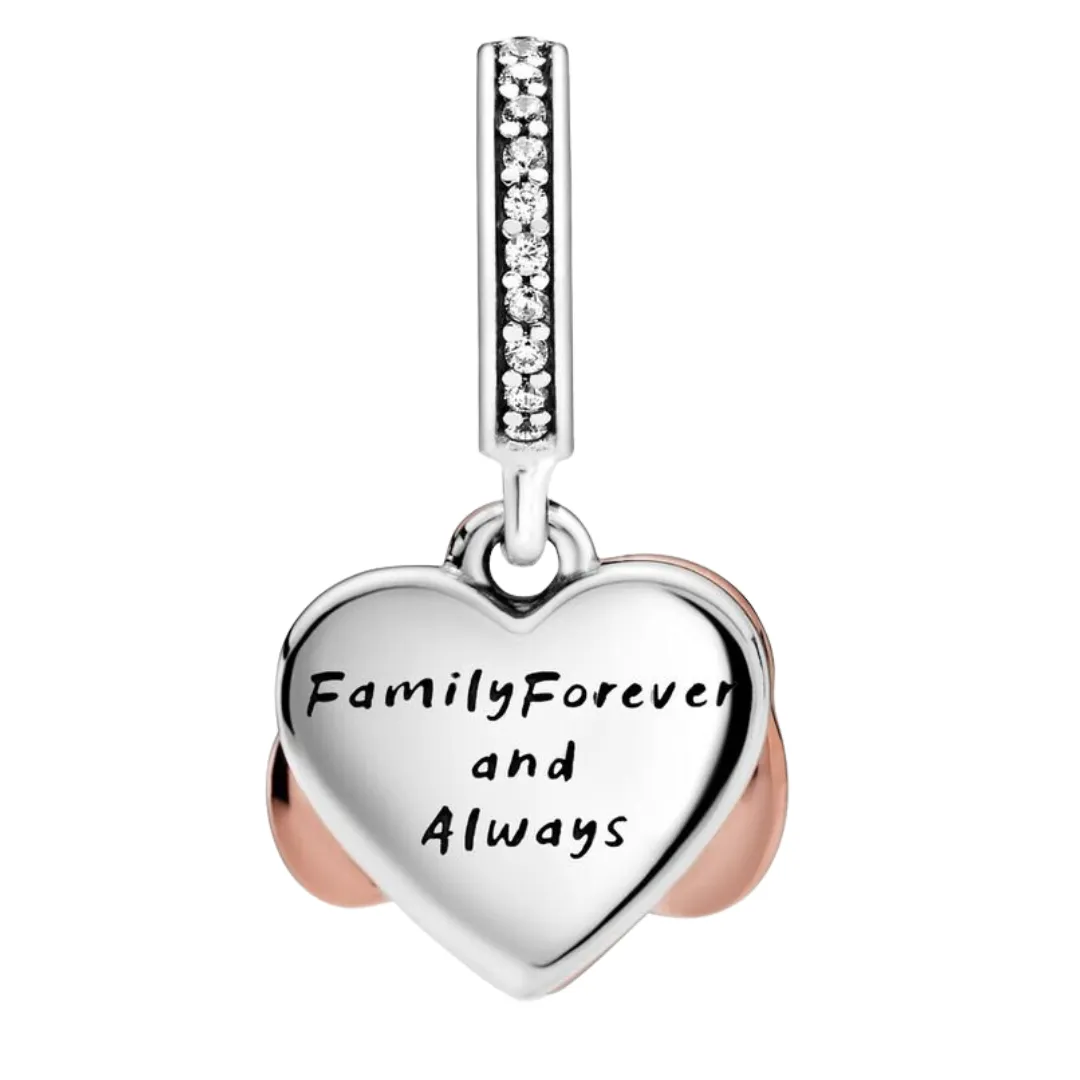 Sparkling Infinity Heart Dangle Charm