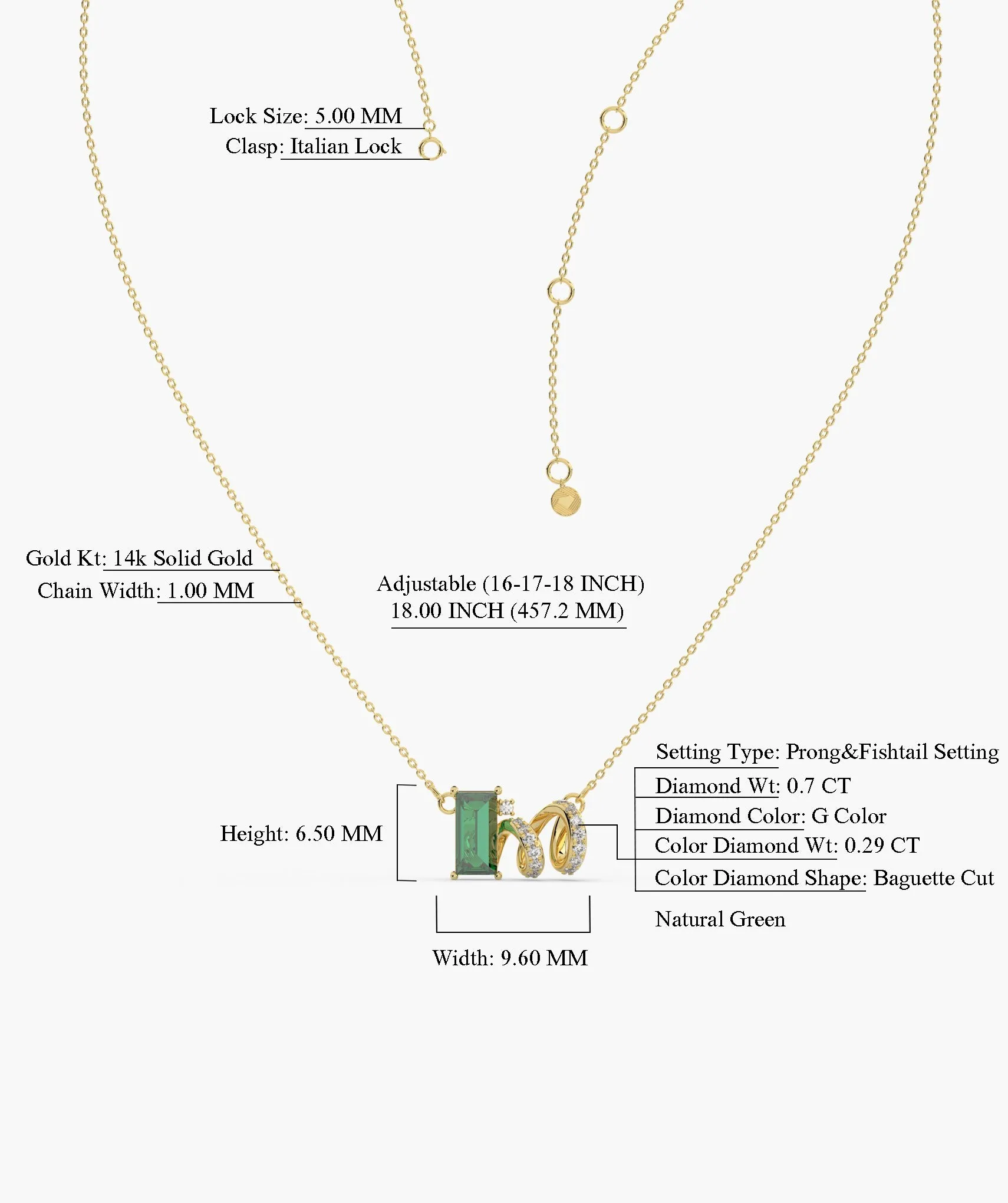Spiral Elegance Emerald Pendant