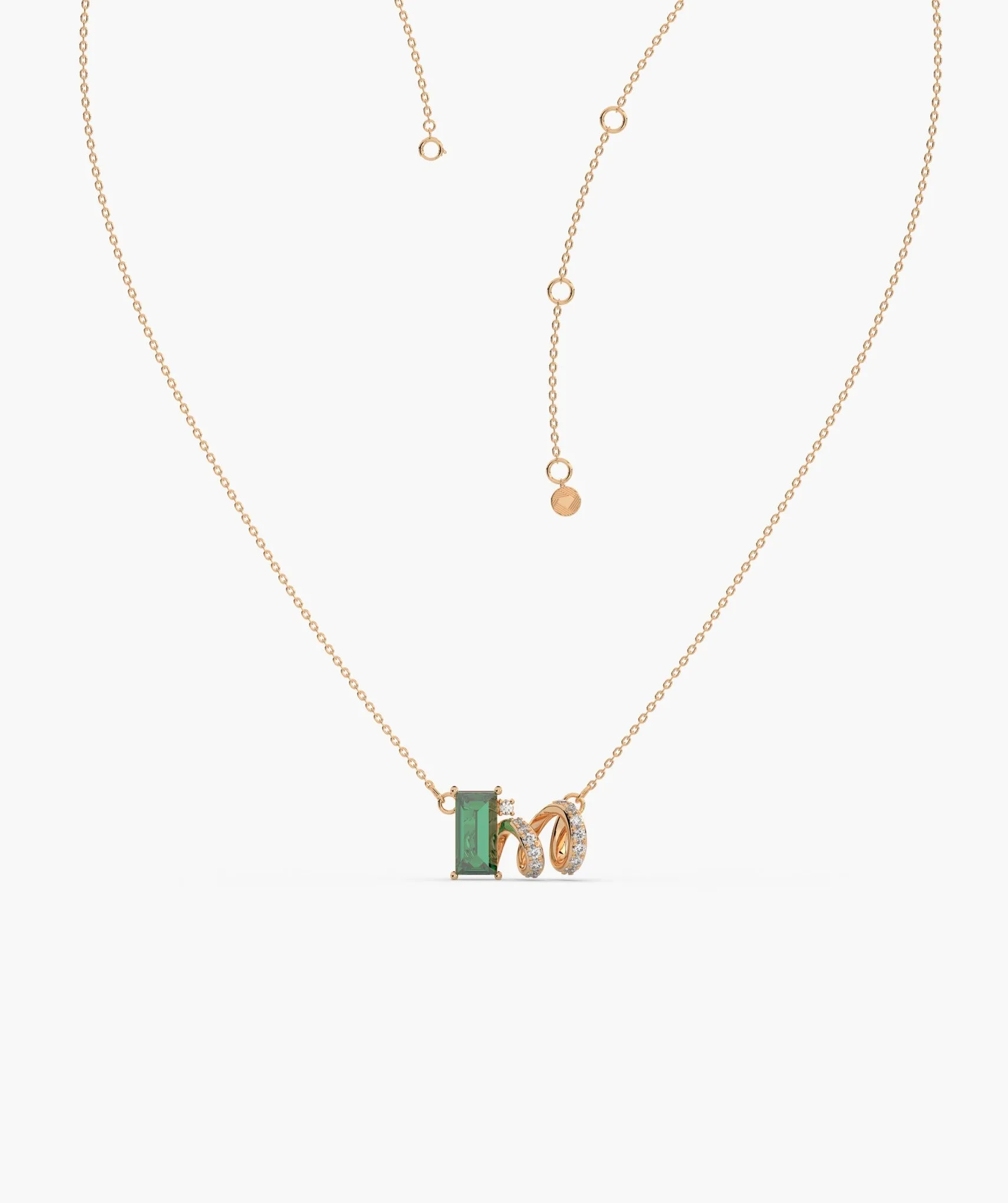 Spiral Elegance Emerald Pendant