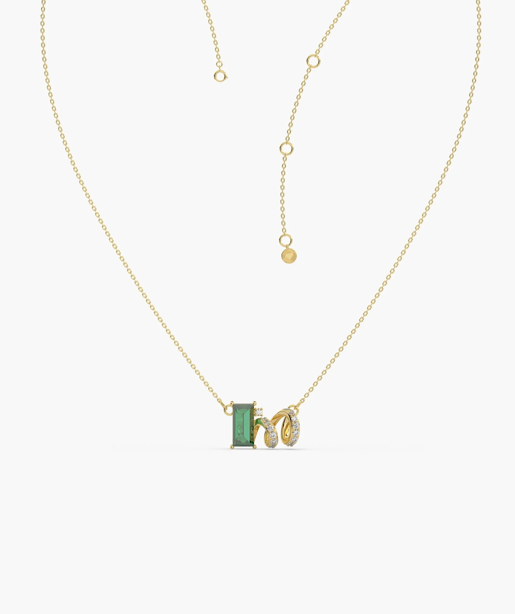 Spiral Elegance Emerald Pendant