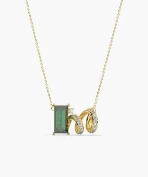 Spiral Elegance Emerald Pendant