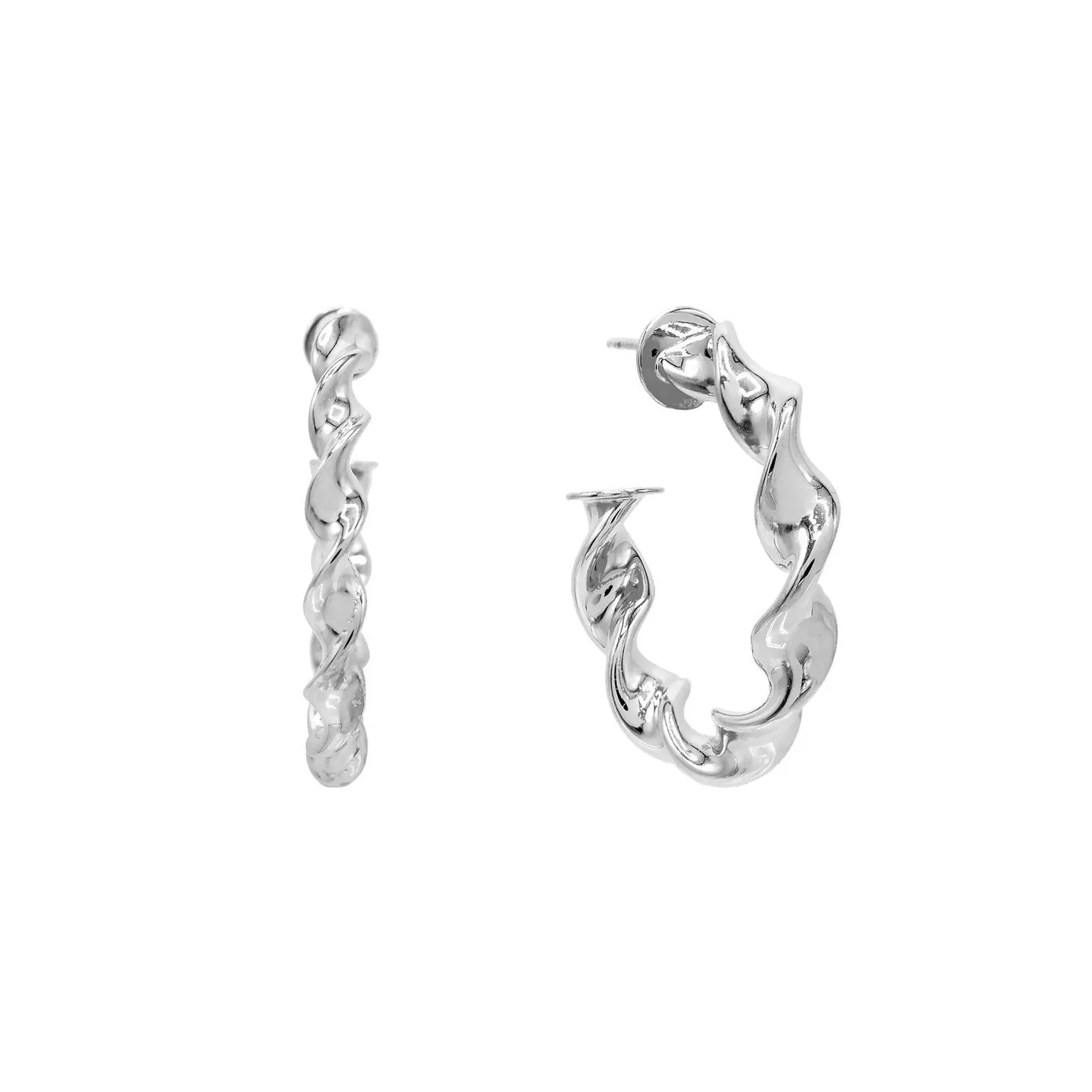 Spiral Hollow Hoop Earring