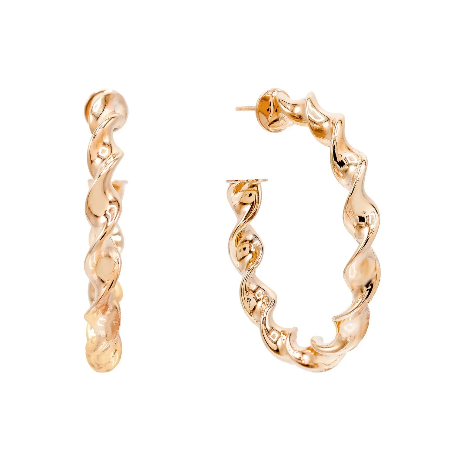 Spiral Hollow Hoop Earring