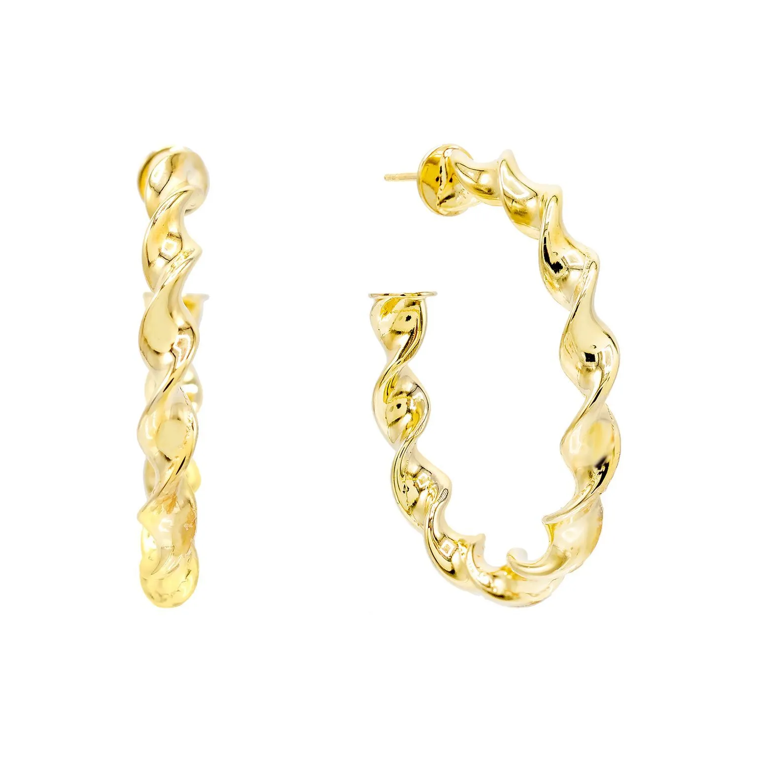 Spiral Hollow Hoop Earring