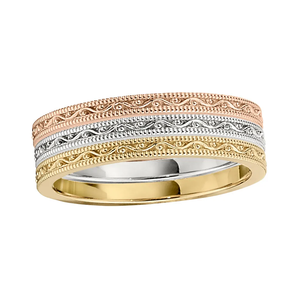 Stackable Vintage Rose Gold Wedding Band