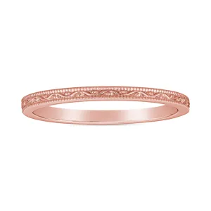 Stackable Vintage Rose Gold Wedding Band