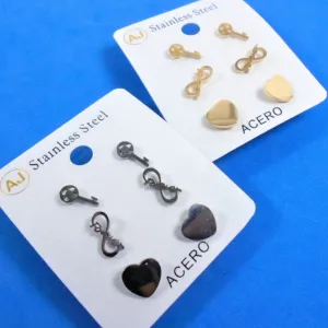 Stainless Steel Love Stud Earrings