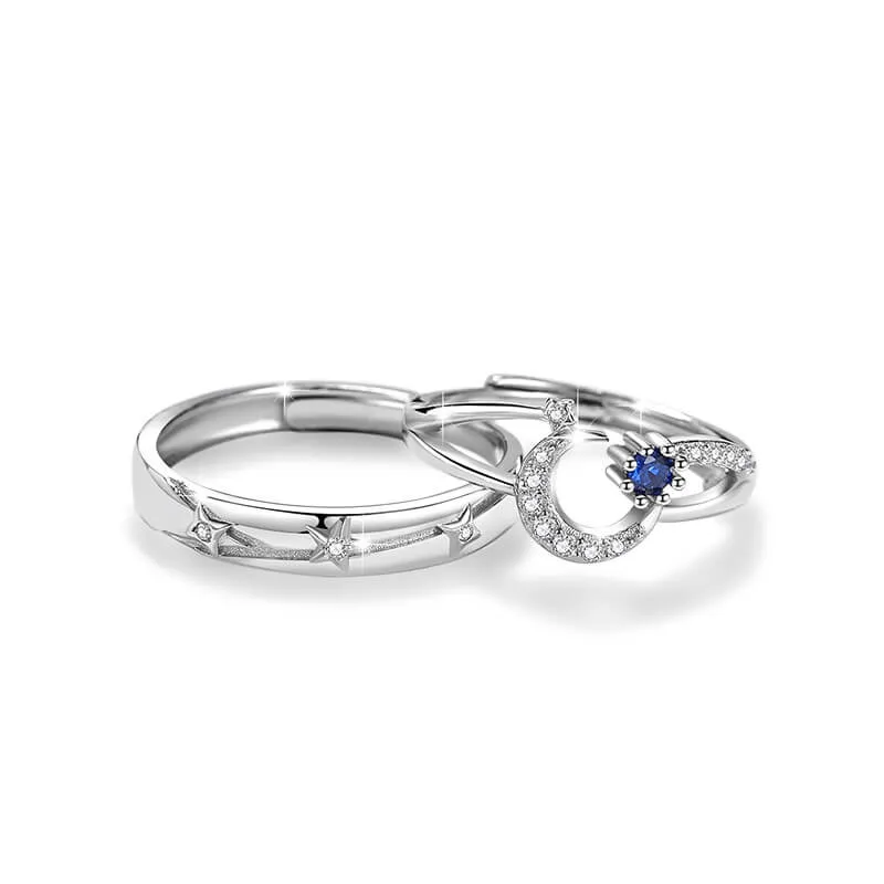 Star and Crescent Couple Rings