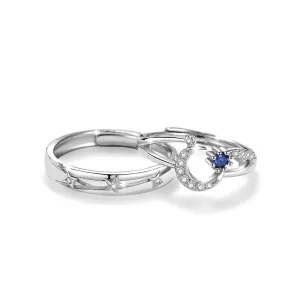 Star and Crescent Couple Rings