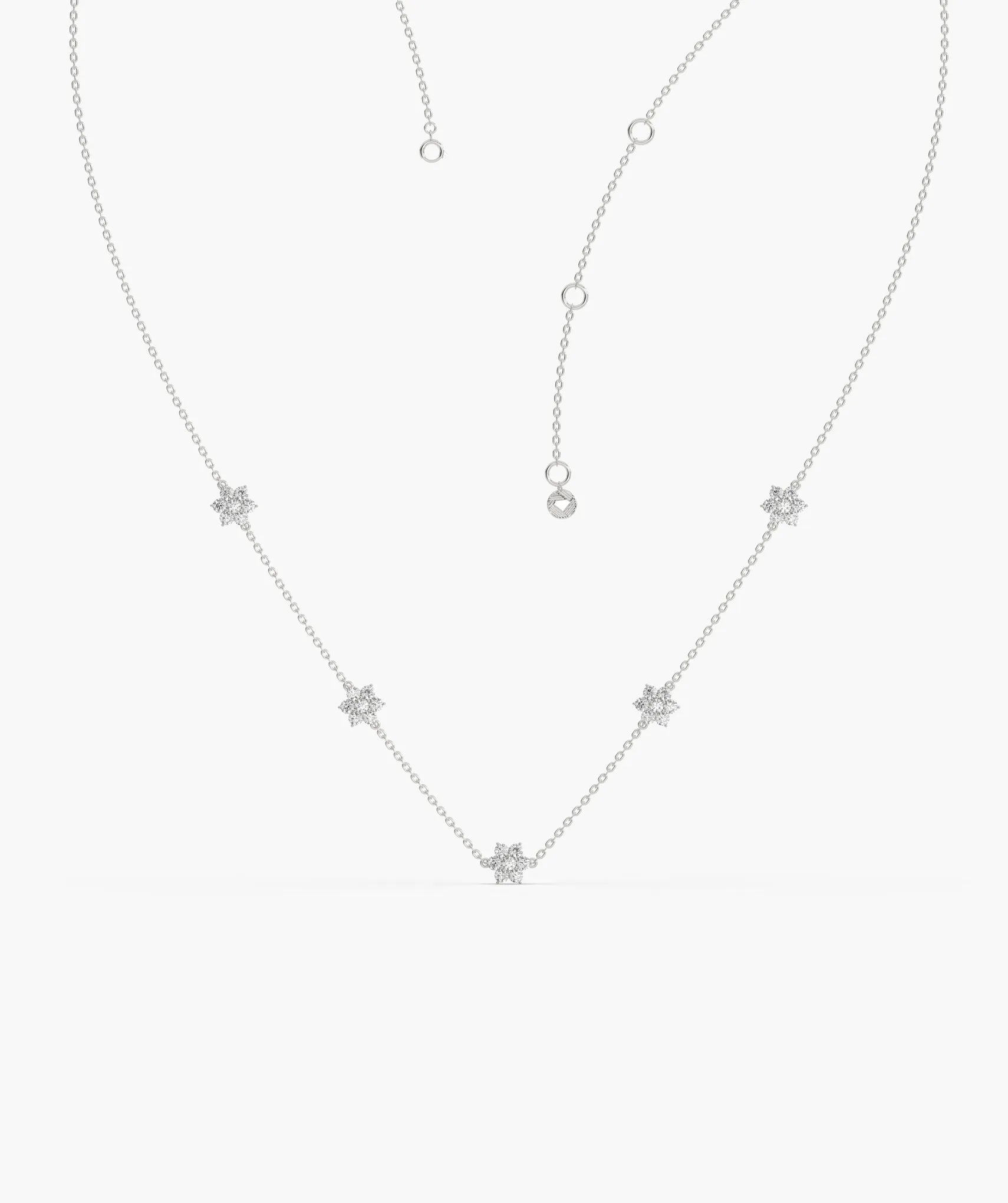 Starry Diamond Cluster Necklace