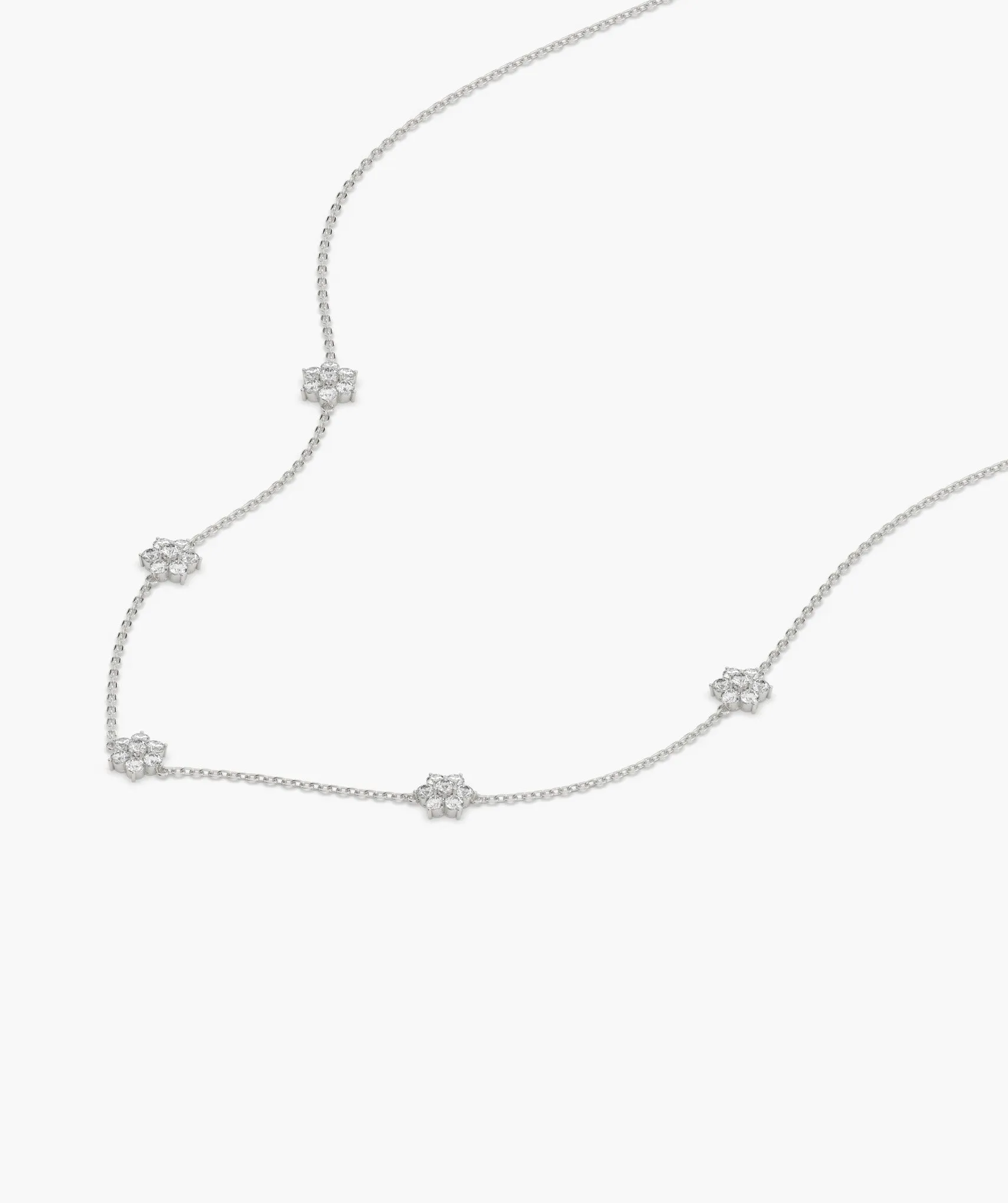 Starry Diamond Cluster Necklace