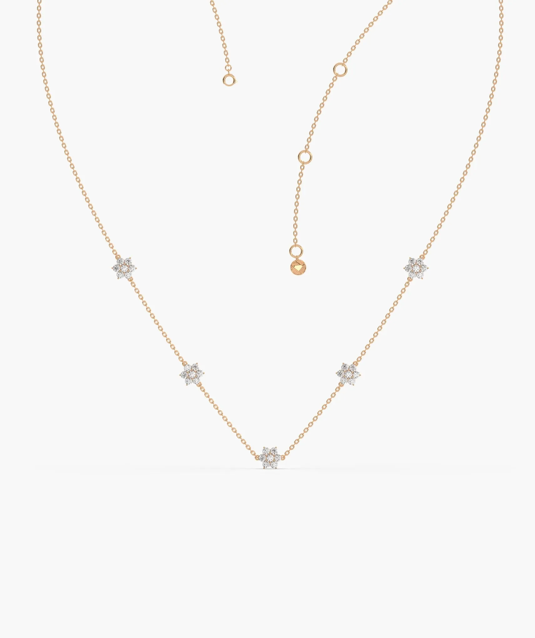 Starry Diamond Cluster Necklace